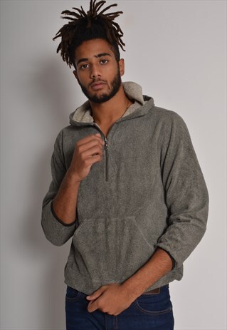 VINTAGE EDDIE BAUER FLEECE HOODIE GREY