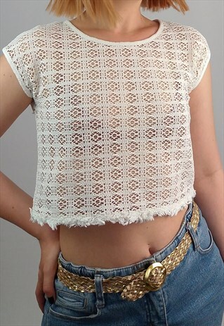VINTAGE 80'S FESTIVAL CROCHET CROP TOP