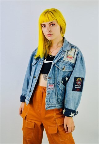 VINTAGE 80'S PATCH LINED DENIM JACKET