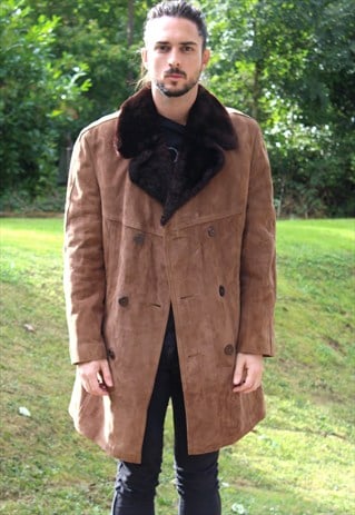 VINTAGE 80S SHEEPSKIN JACKET SHERPA - XL - FESTIVAL
