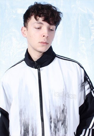 VINTAGE ADIDAS BLACK AND WHITE TRACK JACKET