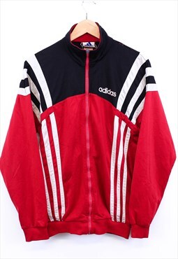 Vintage Adidas Track Jacket Red Black Colour Block With Logo