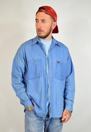 VINTAGE TIMBERLAND BLUE DENIM FESTIVAL SHIRT
