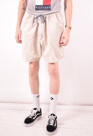 NAUTICA MENS VINTAGE SHORTS LARGE BEIGE 90S