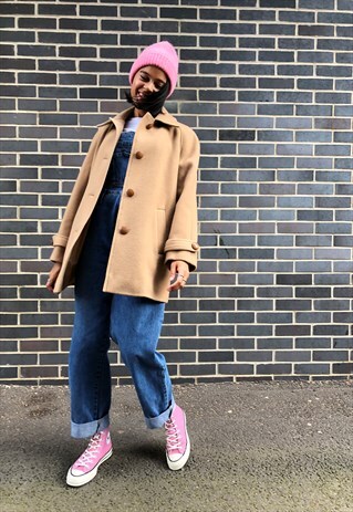 VINTAGE CAMEL WOOL PEA COAT