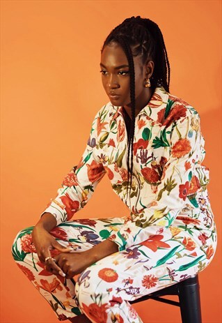 RARE MOSCHINO FLOWER FLORAL 90'S PRINTED JACKET