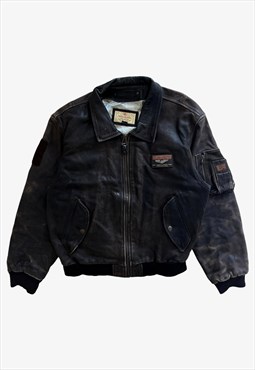 Vintage 90s Mens Redskins RDS Aero Leather Pilot Jacket
