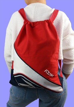 Vintage 90's Y2K Reebok Red Nylon Rucksack Bag Backpack 