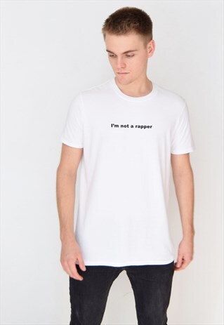 WHITE I'M NOT A RAPPER T-SHIRT