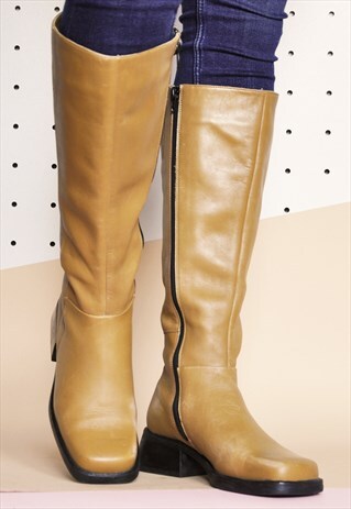90S TALL LEATHER BOOTS