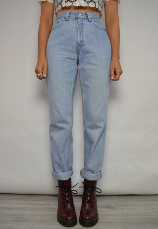VINTAGE 90S LEVI'S 512 MEDIUM BLUE WASH HIGH WAIST JEANS