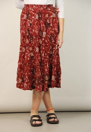 VINTAGE PATTERNED MIDI SKIRT