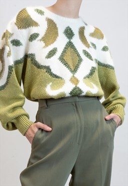 80s mint printed sweater