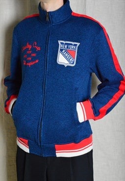 Y2K Blue Ice Hockey NHL CCM New York Rangers Track Jacket