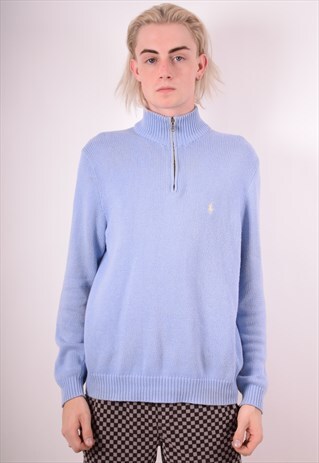 POLO RALPH LAUREN MENS VINTAGE JUMPER SWEATER MEDIUM 90S