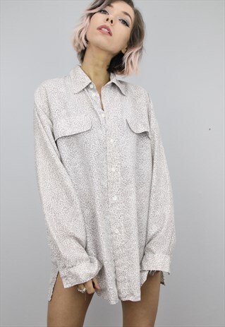 VINTAGE 80S/90S OVERSIZED PATTERNED SILK SHIRT