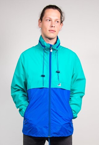 90'S RETRO BRIGHT K-WAY COLOURBLOCK CAGOULE COAT JACKET