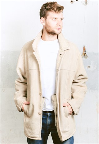 VINTAGE FAUX SHEEPSKIN COAT