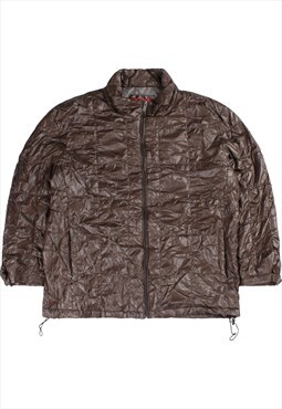 Vintage  Converse Puffer Jacket Full Zip Up Brown XXXXLarge