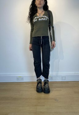 y2k zip cropped jeans