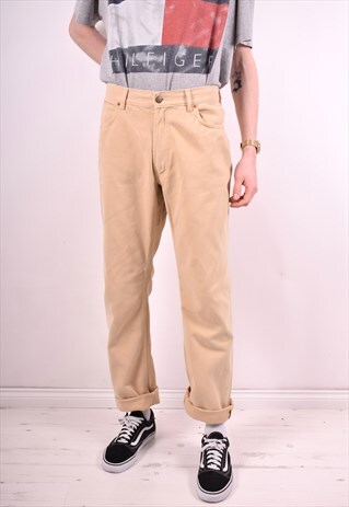 BURBERRY MENS VINTAGE JEANS W38 L30 BEIGE 90'S