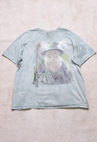 Vintage The Mountain Funny Cat Print T Shirt