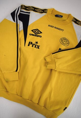 VINTAGE 90S UMBRO YELLOW TAPE SHOULDER SWEATSHIRT
