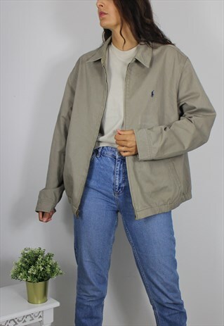 VINTAGE POLO RALPH LAUREN HARRINGTON JACKET W LOGO FRONT
