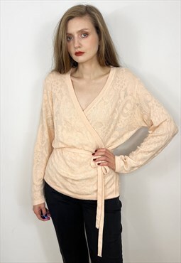 Vintage Pink Cashmere Wrap Sweater