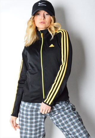 BLACK AND YELLOW ADIDAS TRACK JACKET