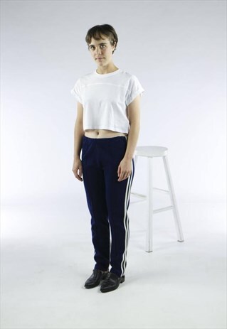 NAVY TRAINING PANTS / HIGH WAISTED PANTS