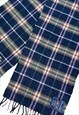 Vintage Y2k Burberry Nova Check Wool Scarf Navy