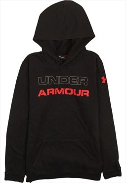 Vintage 90's Under Armour Hoodie Spellout Black XLarge