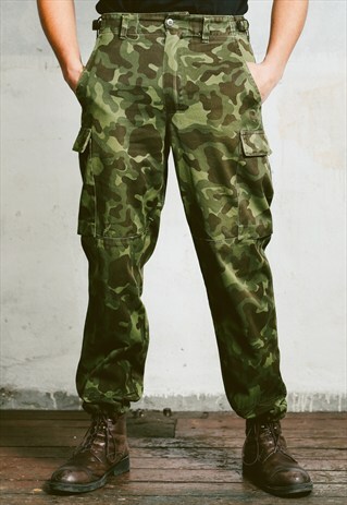 VINTAGE 90S MILITARY CAMOUFLAGE TROUSERS