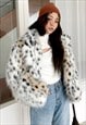 VINTAGE-INSPIRED ANIMAL PRINT FAUX FUR COAT