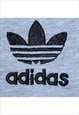 VINTAGE 90'S ADIDAS SWEATSHIRT FULL ZIP UP GREY MEDIUM