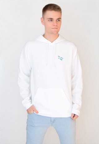 WHITE OH YES I CAN (BLUE) HOODIE