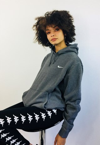 VINTAGE NIKE SWOOSH EMBROIDERED OVERSIZED HOODIE