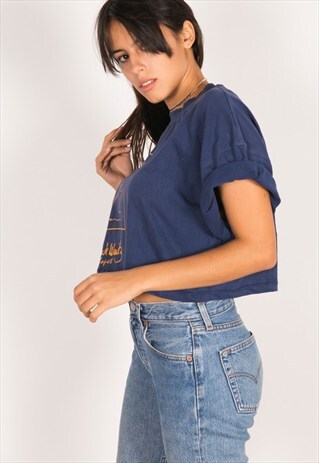 VINTAGE 90S USA CROP T-SHIRT / R791