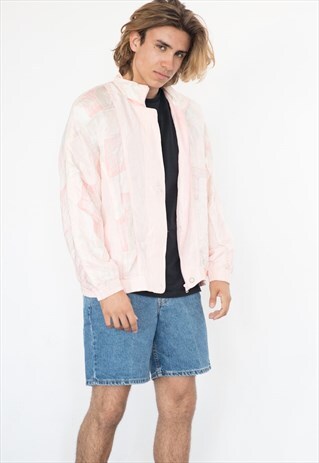 VINTAGE 80S PASTEL PINK BOMBER JACKET