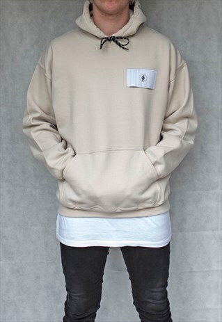 PATCH HOODIE - BEIGE