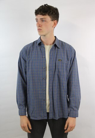 VINTAGE 90'S WRANGLER BLUE CHECK SHIRT