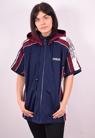 ADIDAS WOMENS VINTAGE HOODIE JACKET XL MULTI 90S