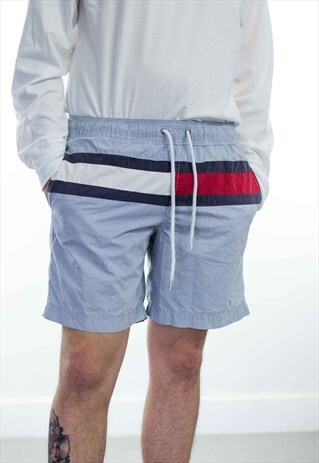VINTAGE TOMMY HILFIGER TRUNKS LOGO SHORTS M 8.4