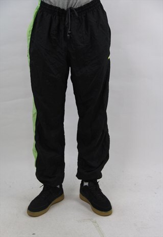 VINTAGE PUMA BLACK SHELL TRACKSUIT BOTTOMS