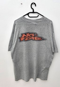 Vintage no fear grey skatewear T-shirt XL 