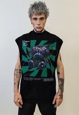 Cyberpunk sleeveless tshirt mutant bear tank top psycho vest