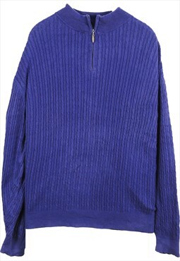 Pendleton 90's Quarter Zip Knitted Jumper Large Blue
