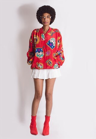 VINTAGE 90'S Y2K RED WINDBREAKER
