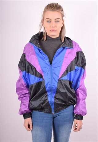 WOMENS VINTAGE TRACKSUIT TOP JACKET XL MULTI 90S
